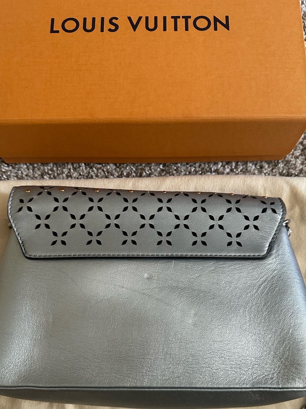 Louis Vuitton Love Note Studded Perforated Leather Clutch/Shoulder Bag; - Picture 9 of 10